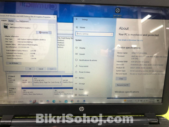 Hp , 120gb Ssd, 500gb Hdd, 4gb-ram 15.6